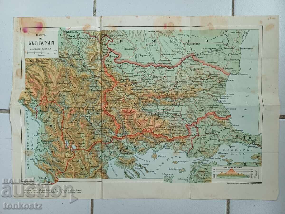 Map of Bulgaria 1930s-40s Map of Bulgaria 1930s-40s