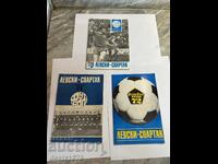 Levski-Spartak football programs from 1972 and 73