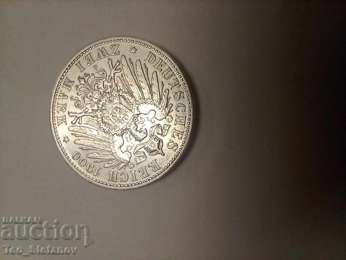 Licitație 2 mărci 1900 Prusia Germania rare