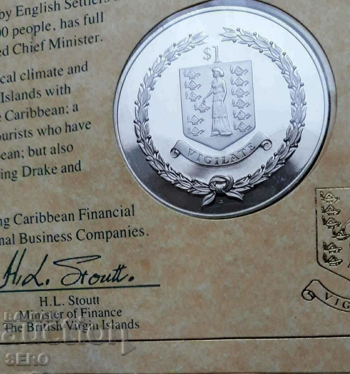 Британски Вирджински острови-1 долар 1992 - 5 Британски Вирджински острови-1 долар 1992 - 5