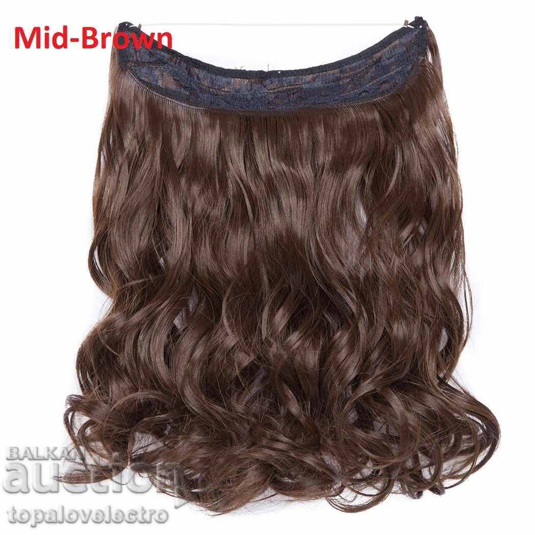 NEW! Synthetic hair extensions, medium brown color, 40 cm NEW! Synthetic hair extensions, medium brown color, 40 cm