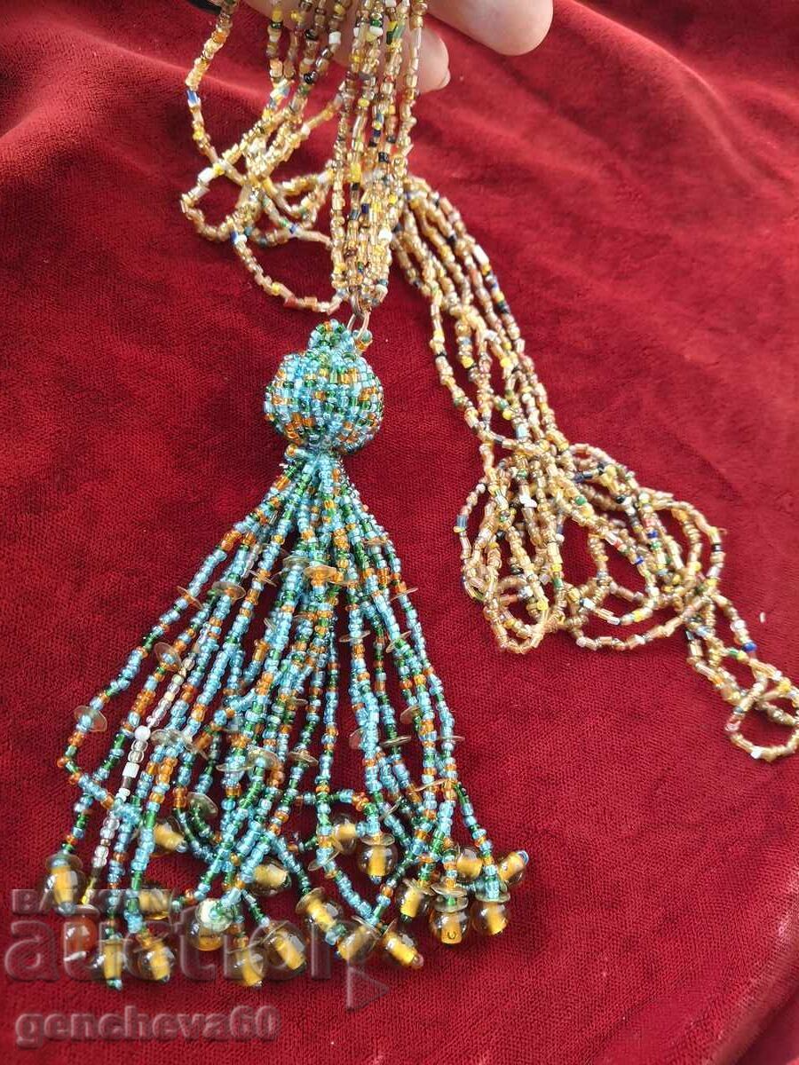 Colier lung cu mărgele și ciucure - 6