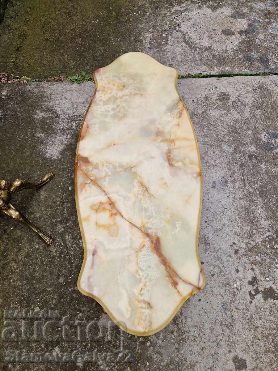 Masă de cafea antică belgiană superbă, bronz, onix - 6 Masă de cafea antică belgiană superbă, bronz, onix - 6