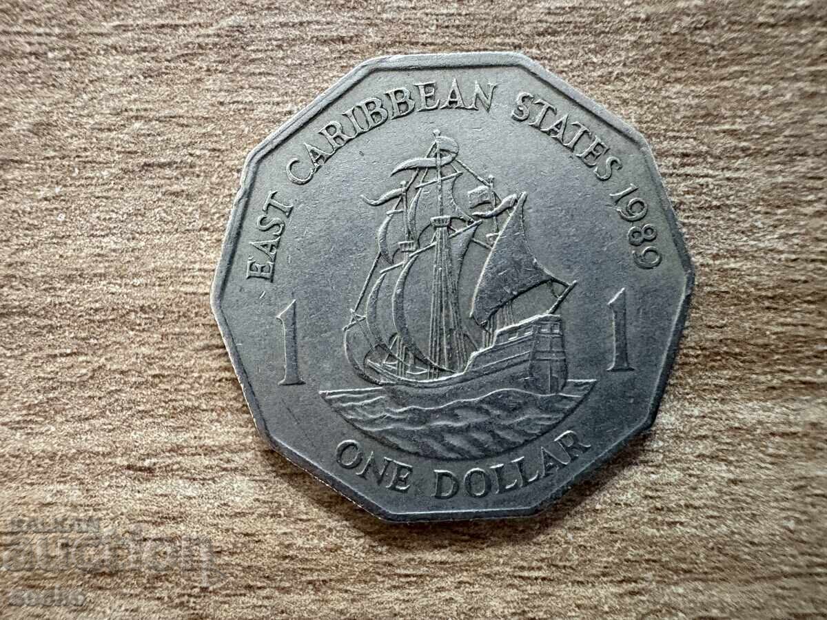 Ανατολική Καραϊβική - 1 δολάριο (1989) Ανατολική Καραϊβική - 1 δολάριο (1989)