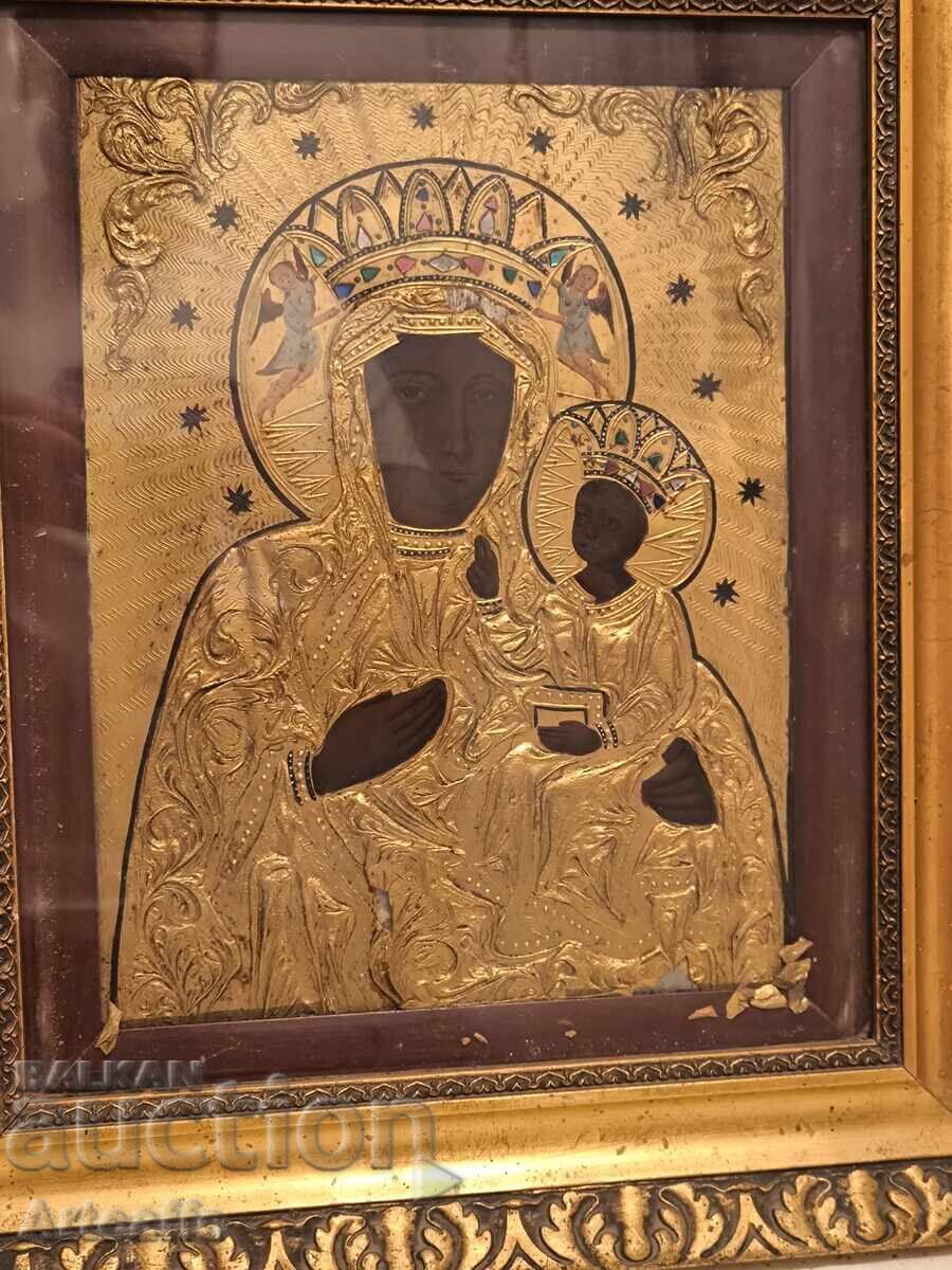 Old icon "Virgin Mary with the Child" (The Black Madonna) - 6 Old icon "Virgin Mary with the Child" (The Black Madonna) - 6