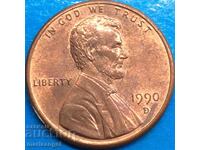 1 σεντ 1990 ΗΠΑ πρόεδρος Λίνκολν