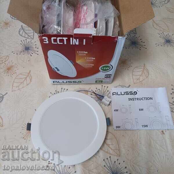 Auction  NEW! LED recessed spotlights, 175mm, 15W, 6 pcs/set