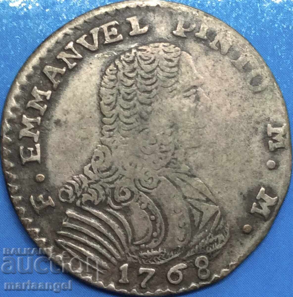 Malta 4 Tari 1768 Certificate Master Emanuel Pinto - Rare