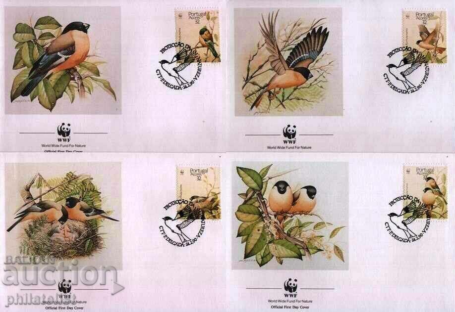 Азорски острови - Португалия 1990 4 броя FDC WWF
