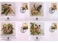 Азорски острови - Португалия 1990 4 броя FDC WWF