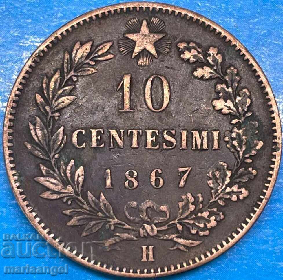 10 Centesimi 1867 Italy 30mm H - Birmingham Victor Emmanuel - 7