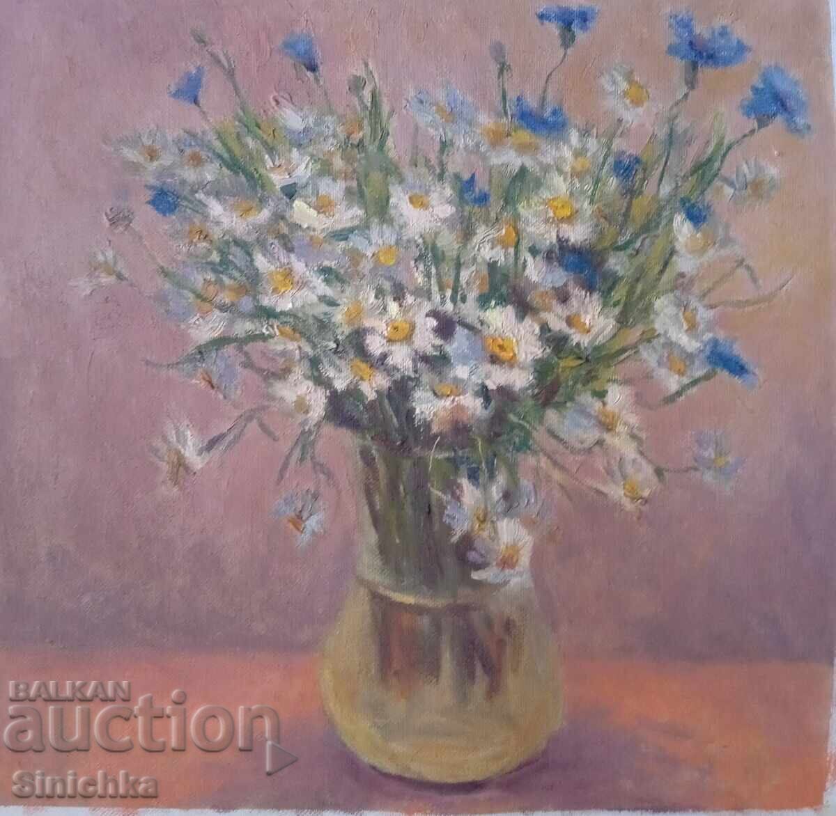 Oil painting, bouquet of flowers Oil painting, bouquet of flowers