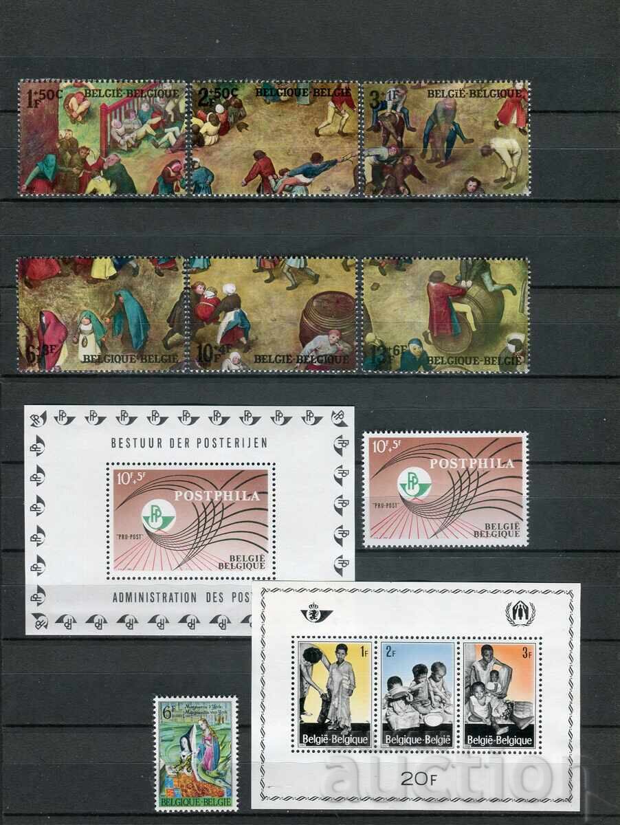 Δημοπρασία Βέλγιο 1967. MnH + 1 μπλοκ MH - σειρές και μεμονωμένα γραμματόσημα
