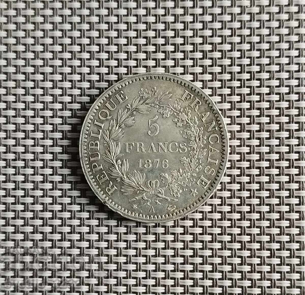 5 Franci 1876 Hercule 5 Franci 1876 Hercule