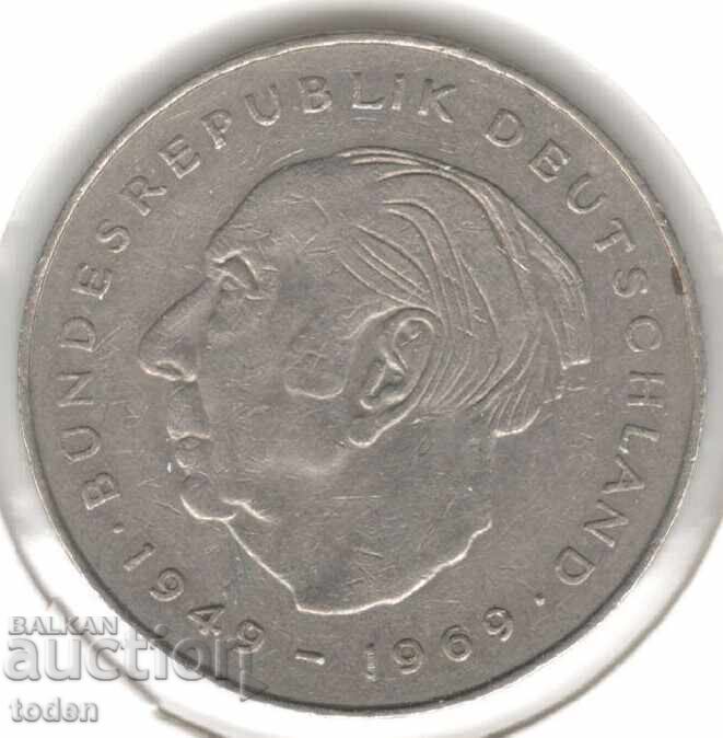 Germany - 2 Deutsche Mark - 1979 J - KM#127 - Theodor Heuss