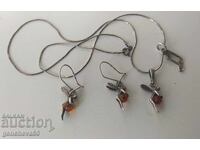 Чудни обици и висулка Фея,Елф с естествен балтийски кехлибар