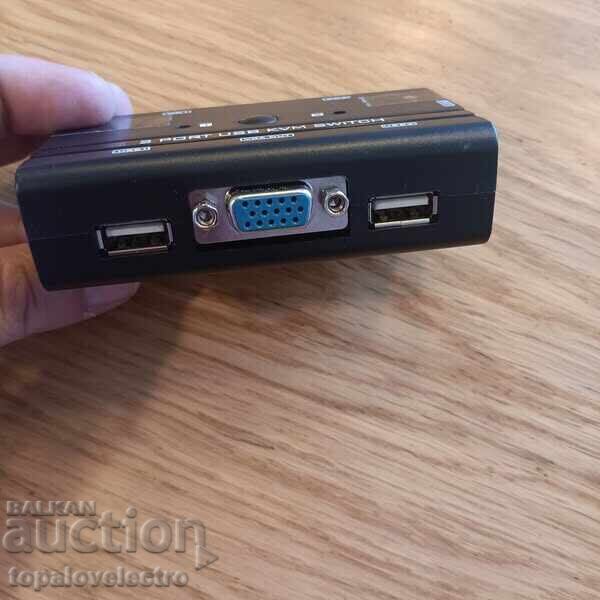 Livrarea NOU! Comutator VGA KVM, 1 monitor și 3 USB între 2 computere