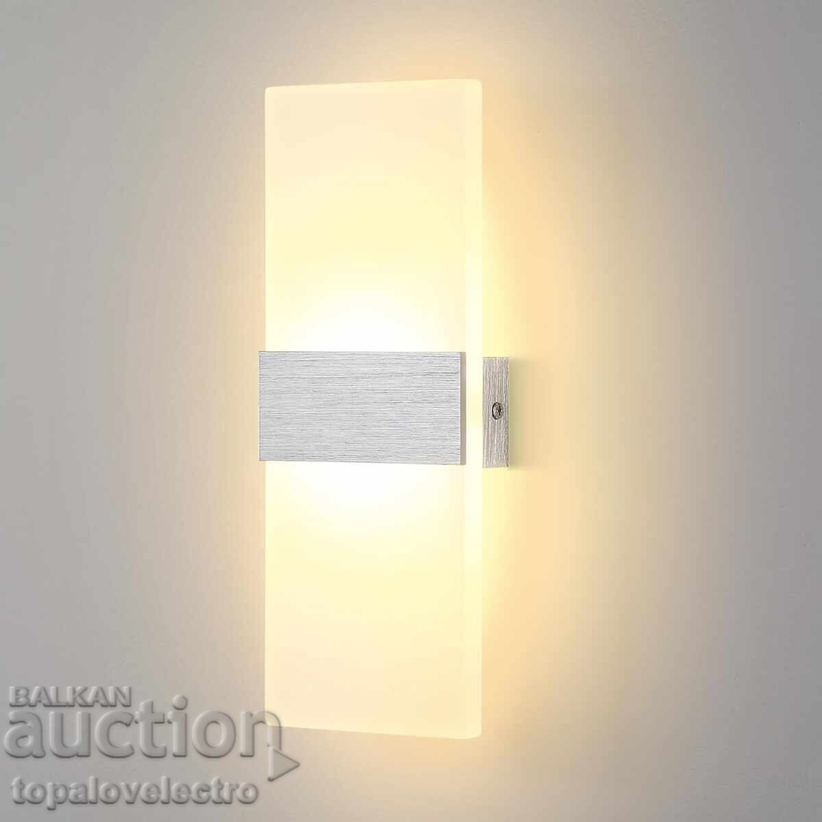 NEW! LED wall lamp, 6W, 600LM, warm white light (3000