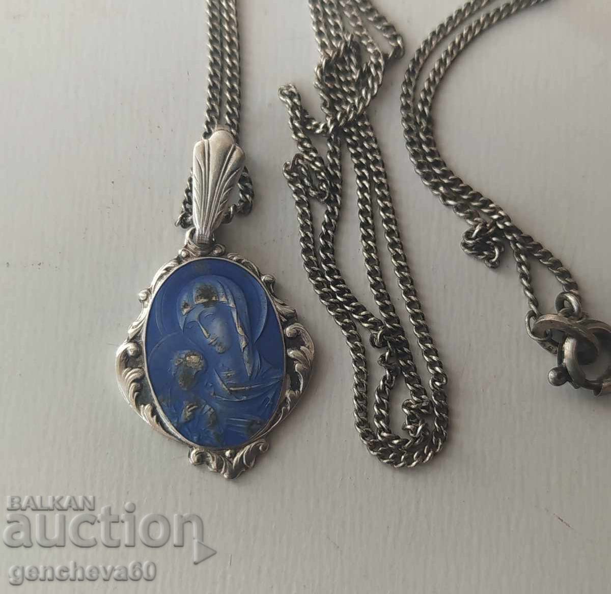 Delivery of Vintage pendant silver 950 with enamel Madonna and Child