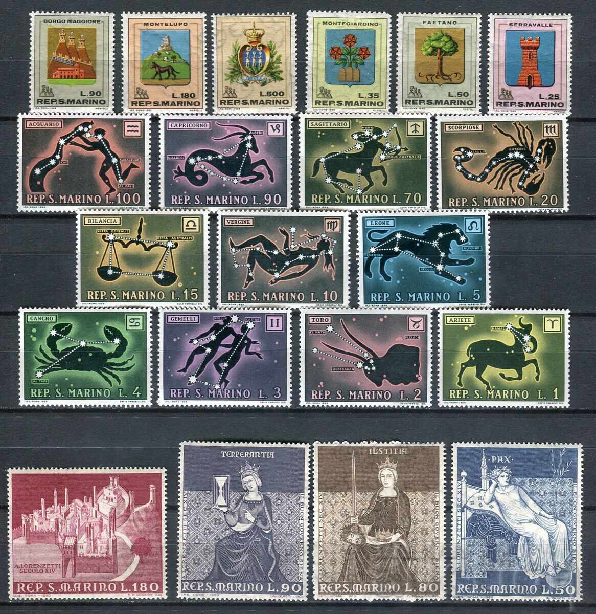 Σαν Μαρίνο δεκαετία του 1960 MnH - συλλογή καθαρών γραμματοσήμων