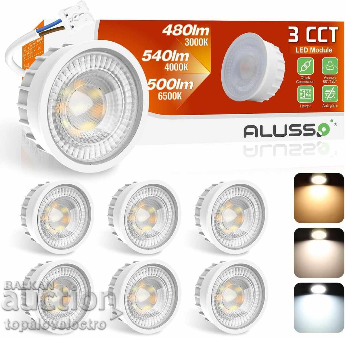 NEW! LED recessed spotlights 6W, dimmable, 3 colors, 6 pcs/ NEW! LED recessed spotlights 6W, dimmable, 3 colors, 6 pcs/