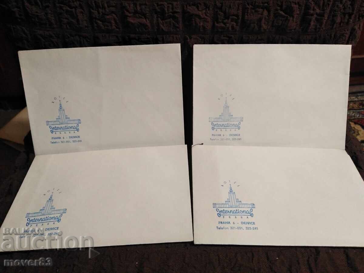 Social. Postal envelopes. Hotel "International" - Prague Social. Postal envelopes. Hotel "International" - Prague