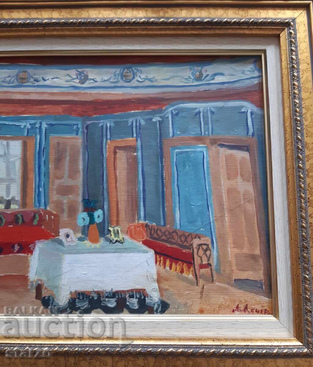 Tablou vechi "Cameră renascentistă" D.Dechev - 6