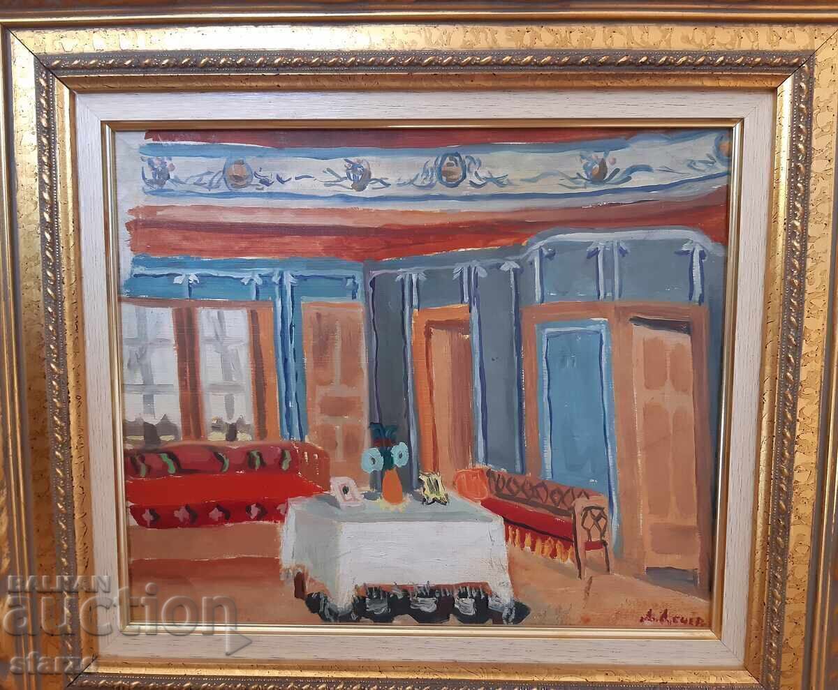 Tablou vechi "Cameră renascentistă" D.Dechev