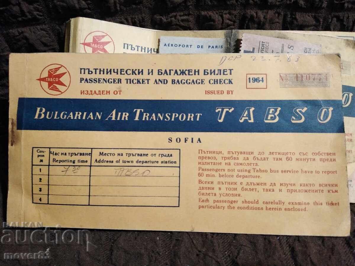 Social. Old airplane tickets. "Tabso" - 5 Social. Old airplane tickets. "Tabso" - 5