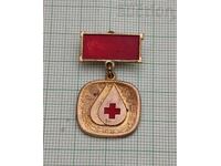BLOOD DONOR BULGARIAN RED CROSS GOLD MEDAL BADGE