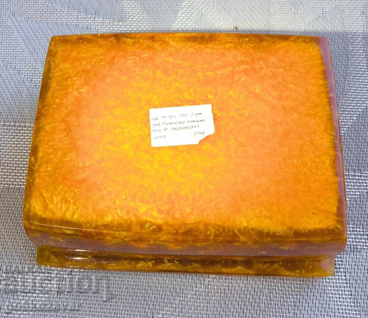 Auction  Bulgarian jewelry box artificial amber Catalin NRB