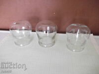 Лот от 3 бр. стъклени вендузи