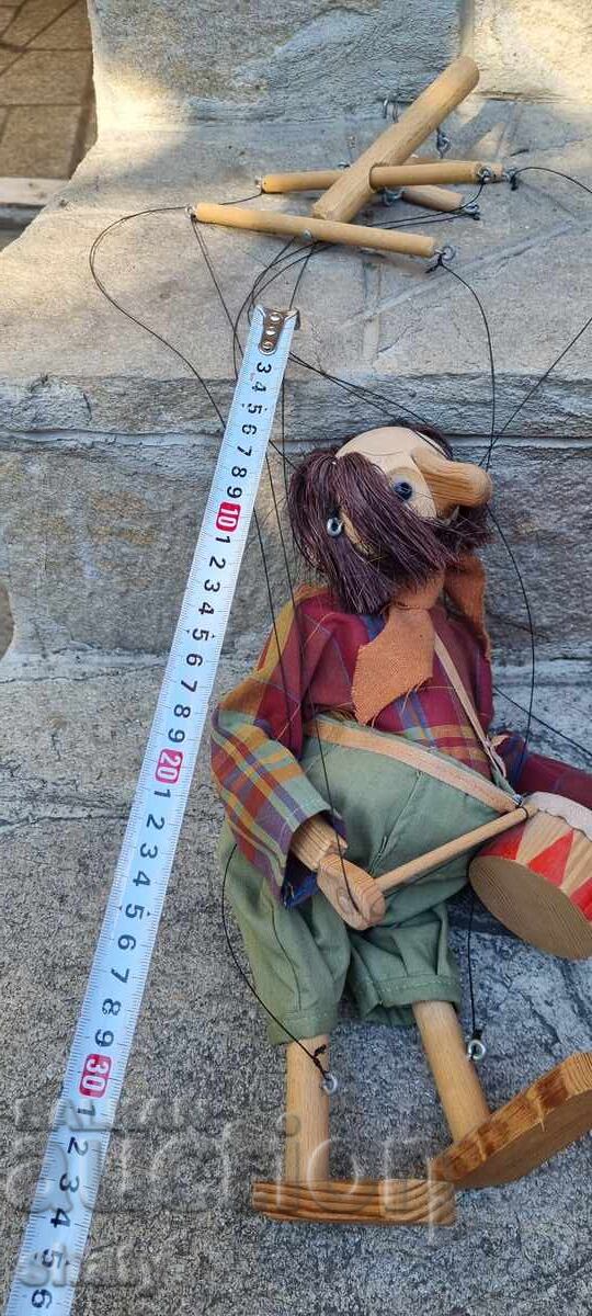Marionette. Wooden Doll Marionette. Wooden Doll