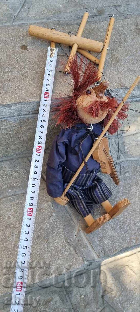 Marionette. Wooden Doll Marionette. Wooden Doll