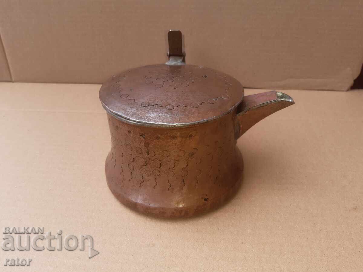 Livrarea Cazan vechi de cupru pentru țuică fiartă, ibric, cană