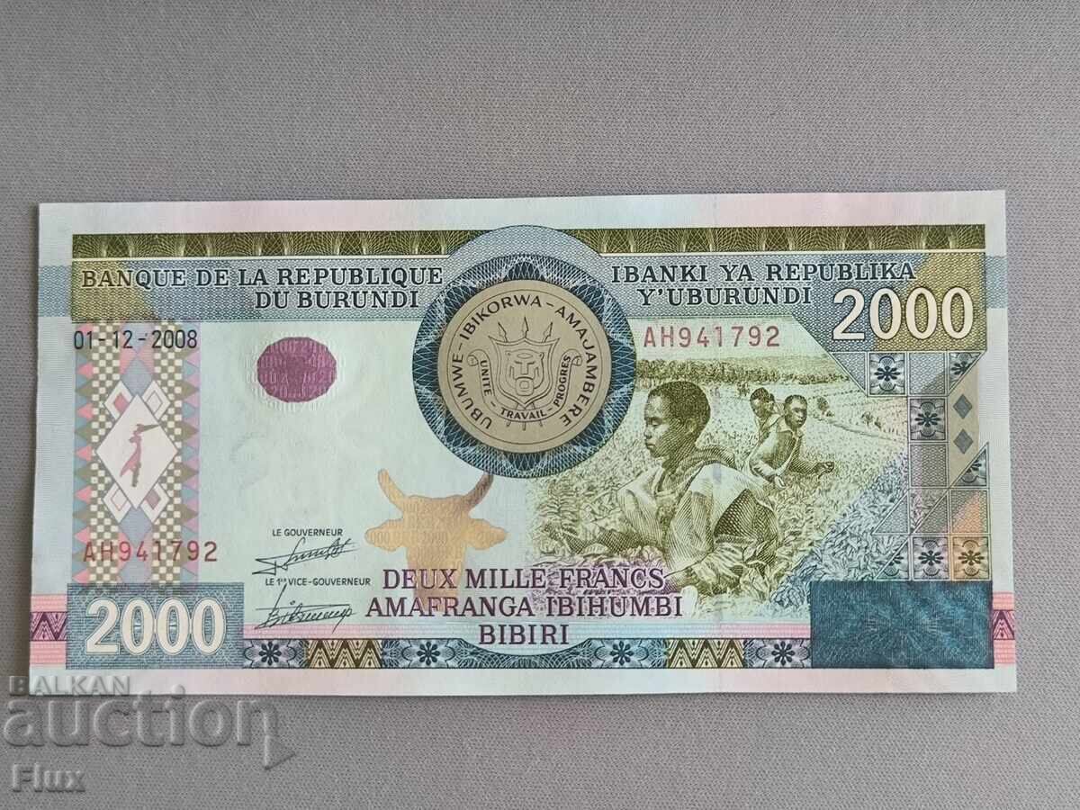Банкнота - Бурунди - 2000 франка UNC | 2008г. Банкнота - Бурунди - 2000 франка UNC | 2008г.