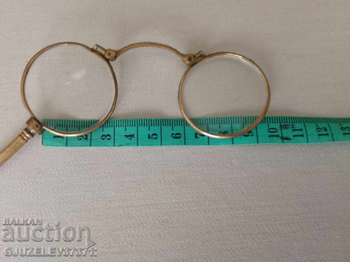 Auction  Old glasses - pince-nez - brass frame - mid-past