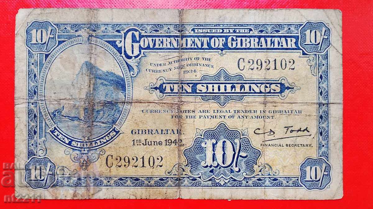 Τραπεζογραμμάτιο 10 σελινίων Γιβραλτάρ 1942 Τραπεζογραμμάτιο 10 σελινίων Γιβραλτάρ 1942