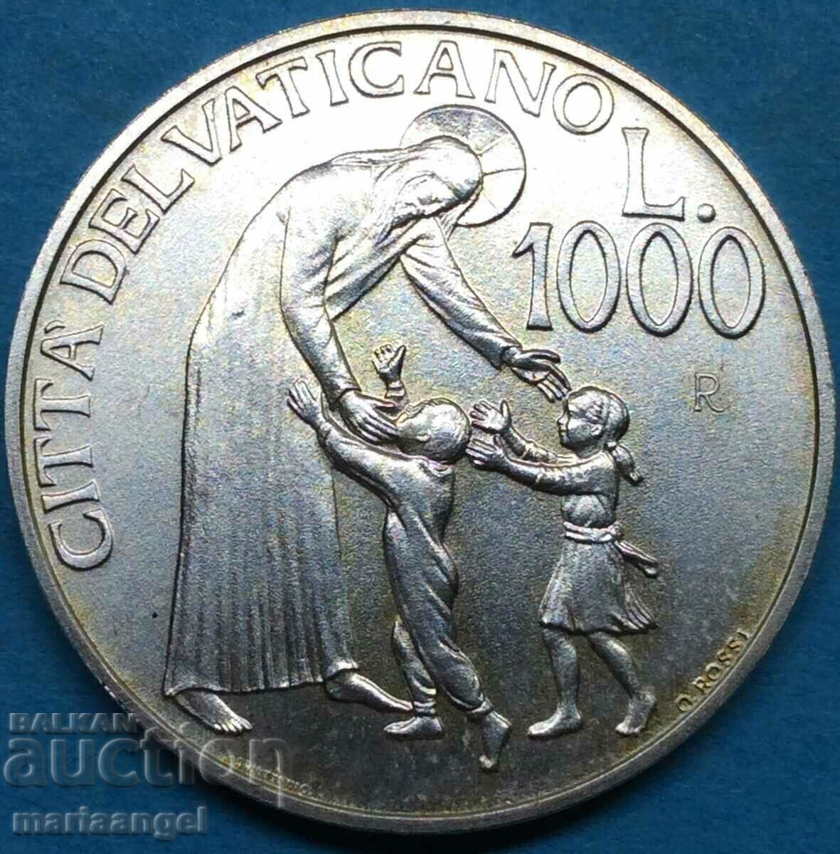 Delivery of 1000 lira 1996 Vatican John Paul II silver
