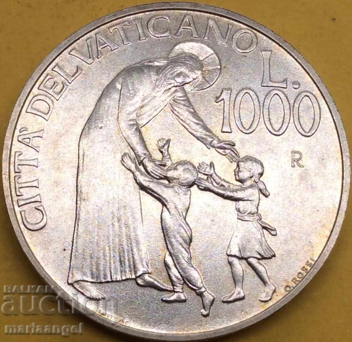 1000 lira 1996 Vatican John Paul II silver - 6