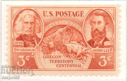 1948. САЩ. 100-годишнината на територията Орегон. 1948. САЩ. 100-годишнината на територията Орегон.