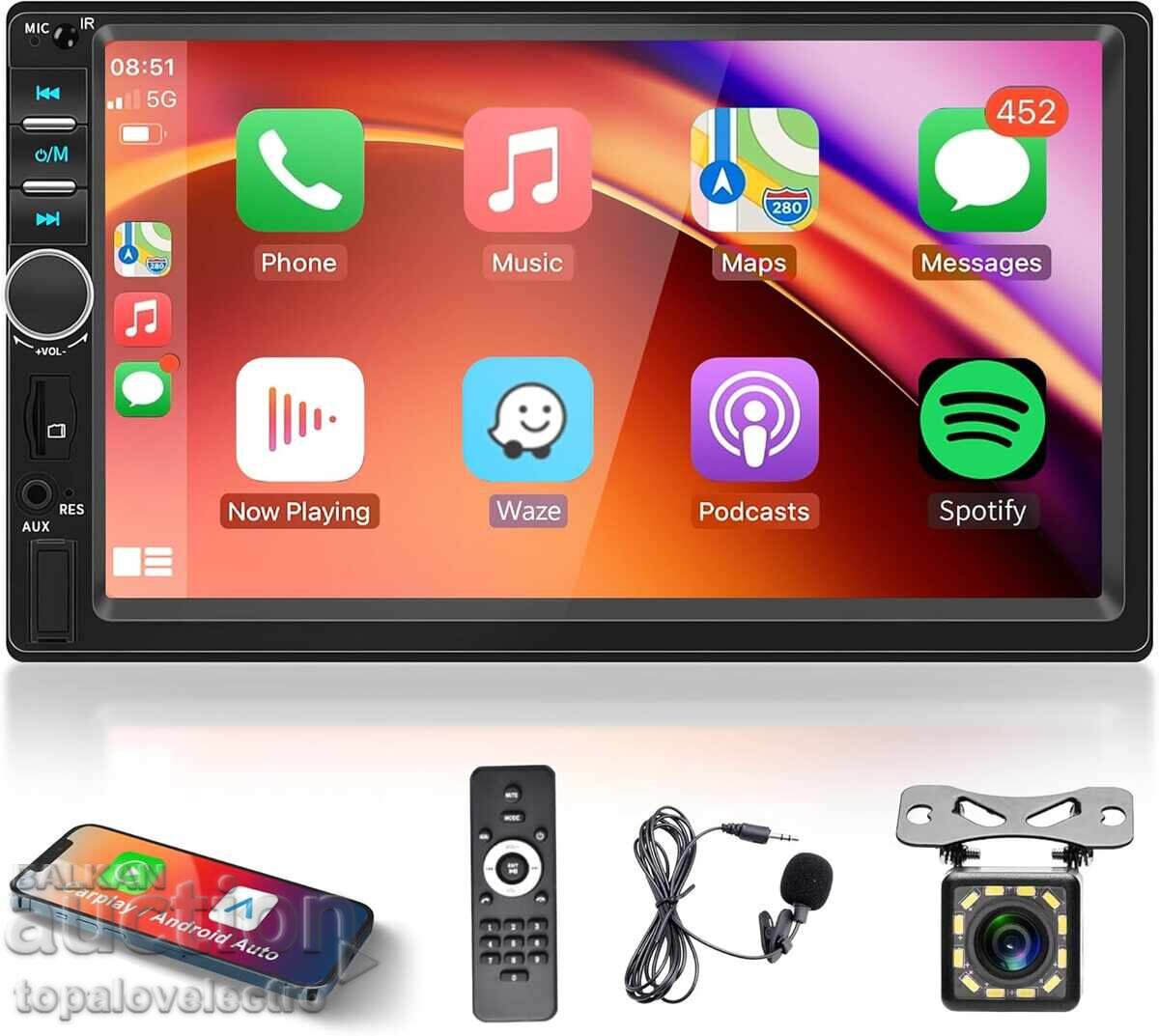 NOU! 2DIN 7” CarPlay/Android Auto multimedia, Bluetooth, ka NOU! 2DIN 7” CarPlay/Android Auto multimedia, Bluetooth, ka