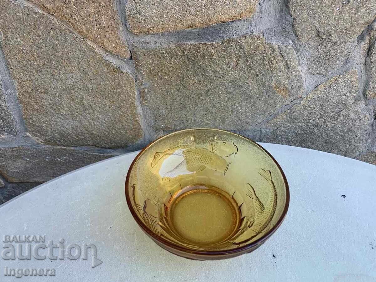 SOUP GLASS RELIEF FIGURES COLORED FOR FISH SOUP ANTIQUE with price 12.00 BGN | € 6.14