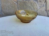 CUPĂ STICLĂ RELIEF FIGURI COLORATĂ PENTRU SUPĂ DE PEȘTE VECHE