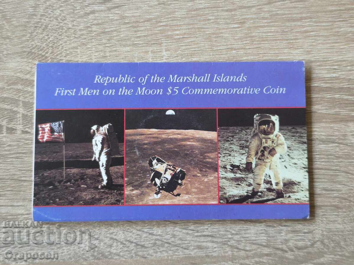 5 dolari 1989 Insulele Marshall "Aterizare pe Lună"