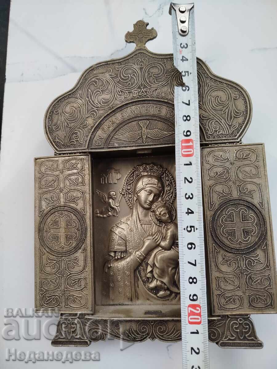 Icon, Large desk, triptych, panagia with price 36.00 BGN | € 18.41