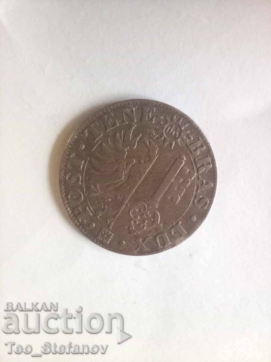 Licitație 25 santimi 1844 Elveția foarte rare