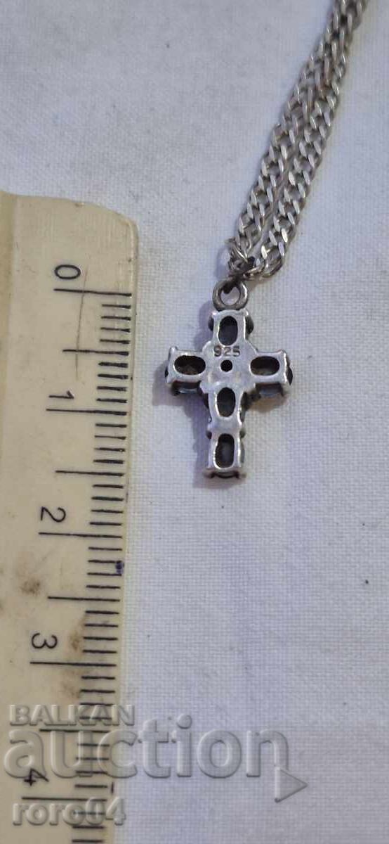 SILVER CROSS WITH CHAIN - 5