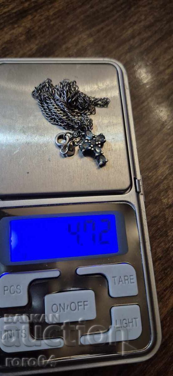 SILVER CROSS WITH CHAIN - 7