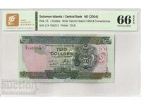 Solomon Islands 2 Dollars 2004 Pick 25 66 EPQ Gem Uncirculated Reference 03